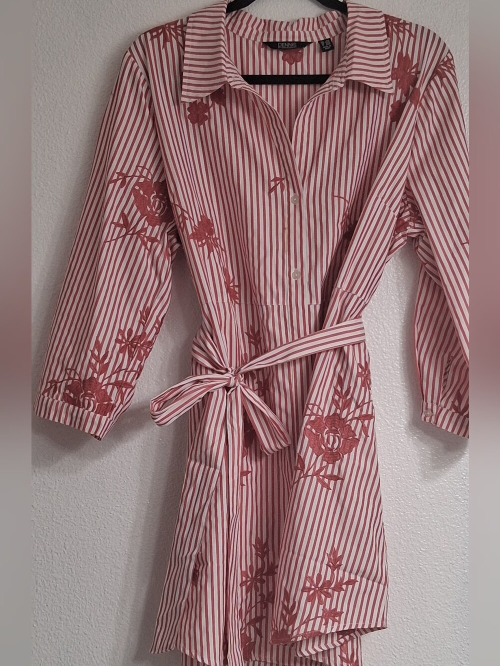 NEW Dennis Basso Embroidered Poplin Duster/Shirt Dress Size 1XP